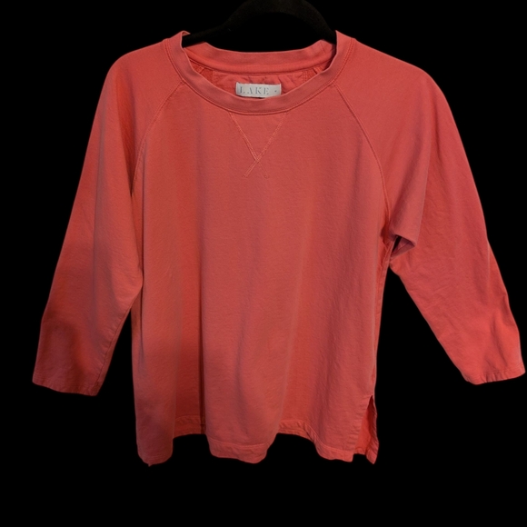 LAKE Pink Pajama Sweater Top with 3/4 Sleeves - Picture 1 of 13